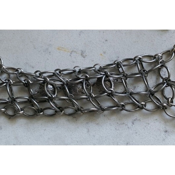 Perch Audrey Chain Link Chunky Bracelet Nickel Brass Tone Rhinestone Metal‎ BoHo - Picture 4 of 8